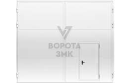 Ворота противопожарные с калиткой EI-60 2500×4000 ЗМК-4802