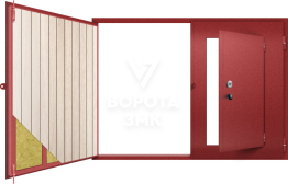 Ворота гаражные с отделкой вагонкой ЗМК-5061