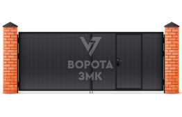 Распашные двустворчатые ворота 2250×1750 ЗМК-4918