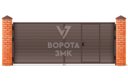 Профильные распашные ворота 2750×3000 ЗМК-5378