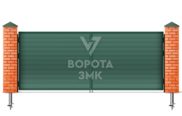 Ворота распашные 3000×3000 из сэндвич панелей ЗМК-5213